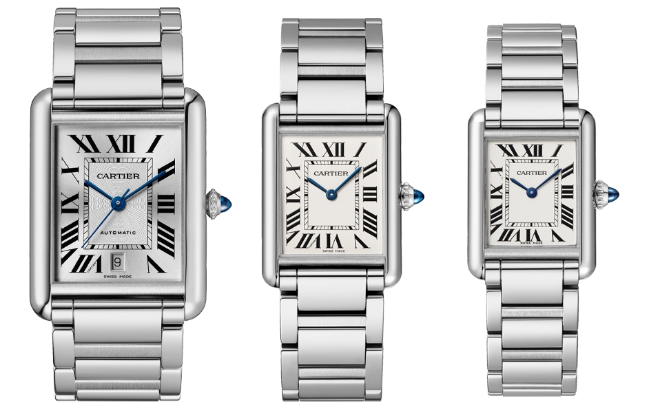 Cartier Tank Must腕錶 Tank Must精鋼錶殼配精鋼鏈帶腕錶，備有超大型款、大型款及小型款三種尺寸；小型款錶殼尺寸：29.5 x 22毫米、大型款錶殼尺寸：33.7 x 25.5毫米、特大型錶殼尺寸：41 x 31毫米