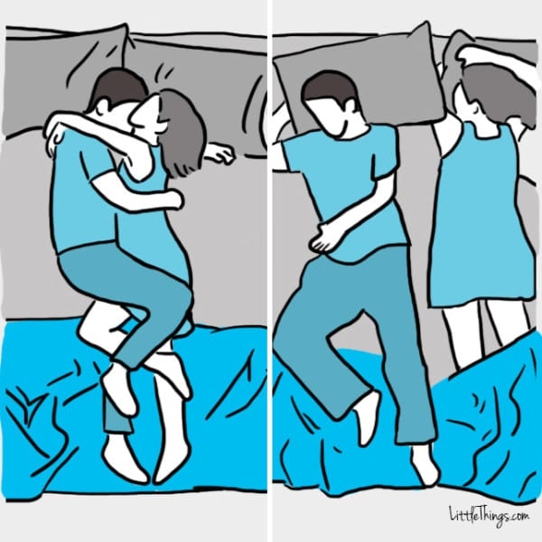 10種情侶睡覺姿勢 分析你潛意識中與另一半的感情狀況！