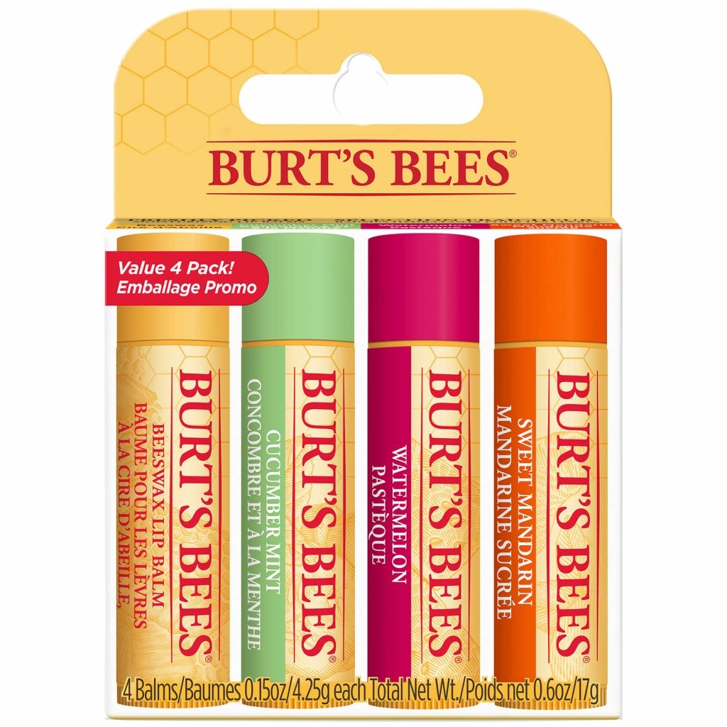 Black Friday 2020優惠化妝護膚品 10. Burt’s Bees 100% Natural Moisturising Lip Balm (Pack of 4) $92