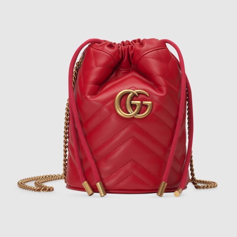 水桶袋 Gucci GG Marmont紅色水桶袋 $7,550