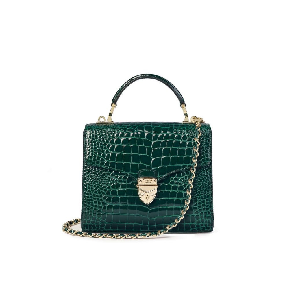 Midi Mayfair Bag Evergreen Patent Croc £495（約HK,439）（圖片來源：官網）