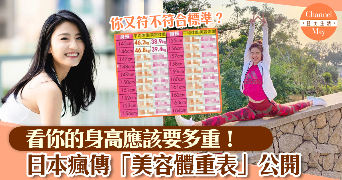 日本瘋傳女性標準體重表公開 一張 美容體重表 看你是否肥胖 運動瘦身 Sundaymore