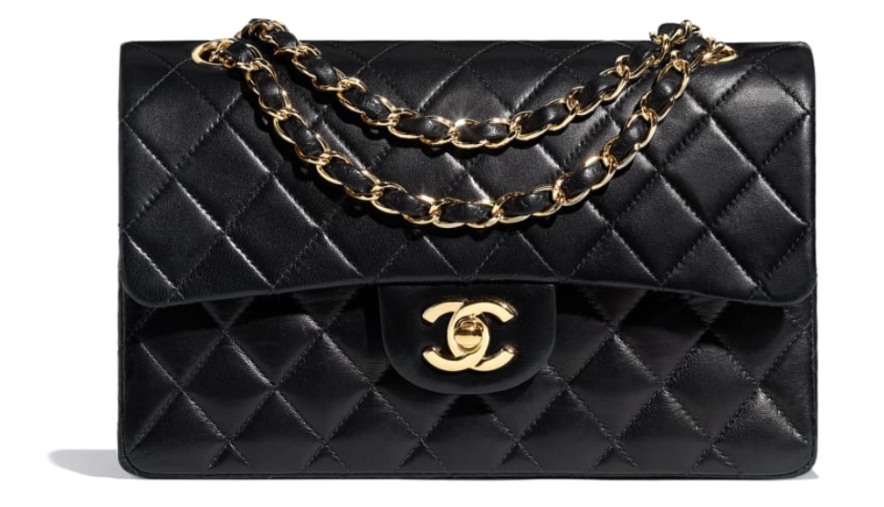 手袋 黑色Chanel Classic Flap 小羊皮及金色金屬 ,200