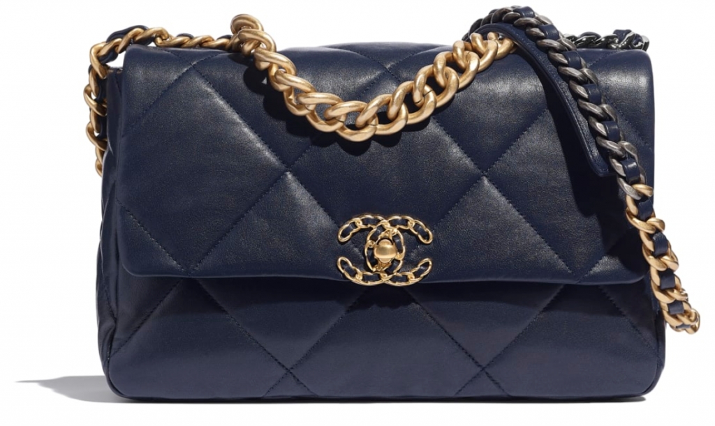 「午夜藍手袋」：CHANEL Chanel 19 Large Flap Bag