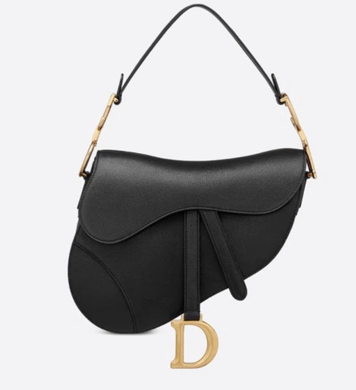 陳瀅名牌手袋 陳瀅 Dior Saddle Bag Black Shiny Goatskin