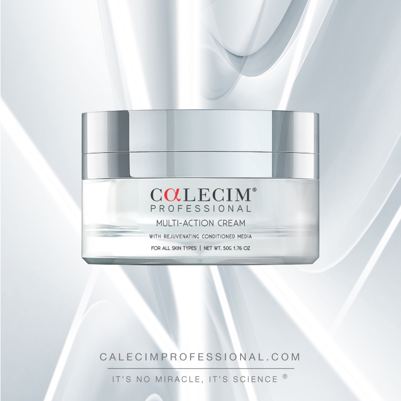 幹細胞 蘊含50%濃度臍帶膜培養液的「CALECIM® Professional Multi-Action Cream嘉麗新®多效修護霜」，改善膚質，有助減淡各種皺紋。