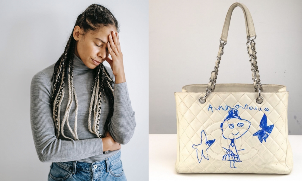 5歲女嫌絕版白色Chanel手袋單調 親畫自畫像加簽名媽媽感崩潰 網民：這才值得留念！