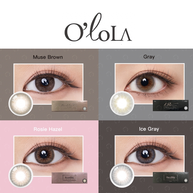 隱形眼鏡 韓國新晉品牌O’LOLA彩色日拋套裝中有4款顏色，不論素顏定係濃妝都輕易搭配，總可以找到適合你的！