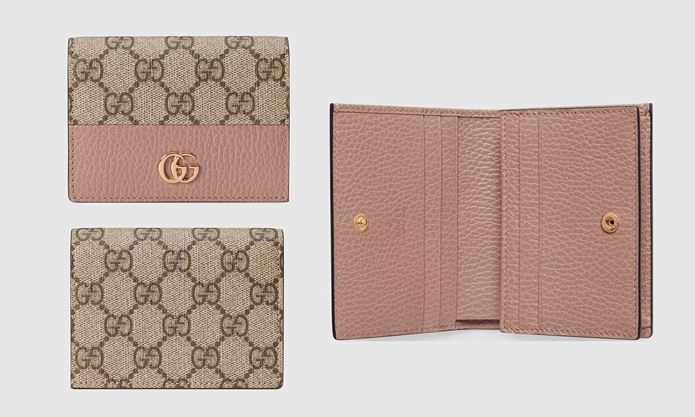 粉色名牌短銀包 新年開運銀包2022推介：Gucci GG Marmont卡片套銀包 HK$ 3,400