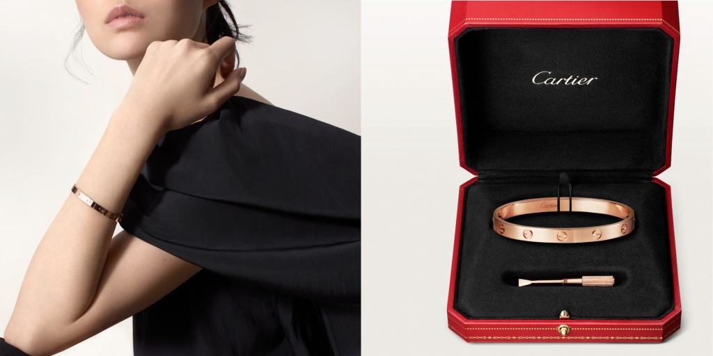 網購Cartier Love 手鐲，18K玫瑰金，配備一支螺絲刀。寬度：6.1毫米