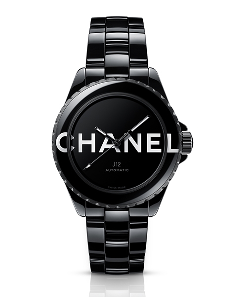 Chanel J12鑽石陀飛輪 38毫米黑色高抗磨陶瓷搭配精鋼錶殼，藍寶石水晶錶背飾以