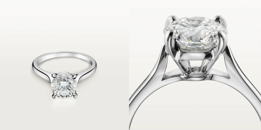 婚戒 Solitaire 1895鉑金單鑽戒指，鑲嵌1顆明亮式切割圓鑽，可選擇重0.23至5.99卡的鑽石。