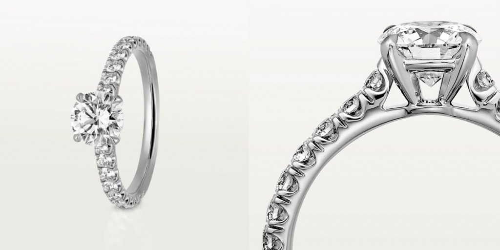 婚戒 Solitaire 1895 鉑金單鑽戒指，鑲嵌1顆明亮式切割圓鑽，可選擇重0.50至0.59卡、1.00至1.15卡、1.50至1.69卡、2.00至2.49卡或4.00至4.99卡的鑽石，鋪鑲明亮式切割圓鑽。
