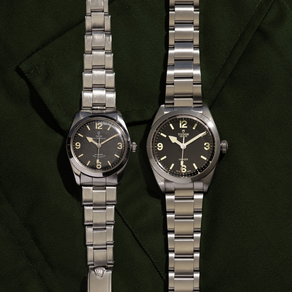 Tudor Ranger腕錶 Tudor Ranger系列的起源可追溯至1929年圖中左邊錶款)。該年，即註冊「The TUDOR」商標三年後，當年勞力士創辦人Hans Wilsdorf又註冊了「Ranger」這個名稱。當時，此名稱並非專指稱Ranger錶款，而是為旗下腕錶系列中的某些錶款增添探險元素。而如今我們所熟知的Ranger及其代表的美學風格直至1960年代才逐漸成型。其經典元素包括，錶面的3、6、9及12點鐘位置日曆款為6、9及12點鐘位置）設有特大阿拉伯數字，指針採用獨特設計，均塗有夜光物料。