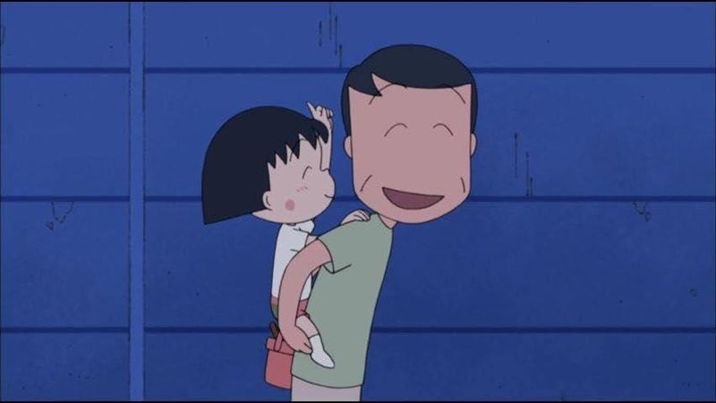 櫻桃小丸子 親身經歷 漫畫和動畫中的父親總是非常愛護小丸子兩姊妹。