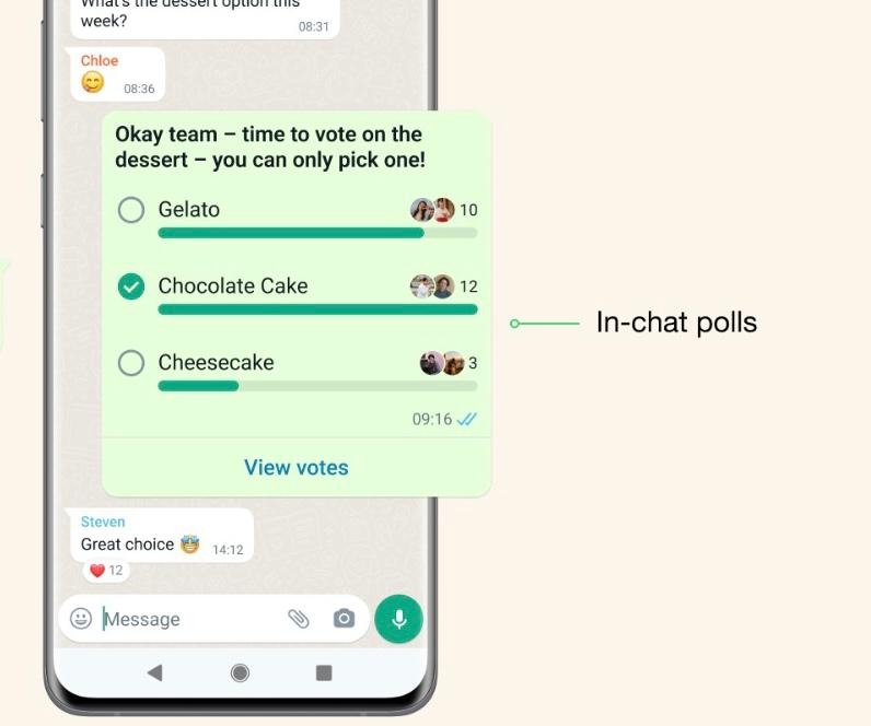 whatsapp 網絡熱話 用戶可透過投票新功能來快速抉擇！