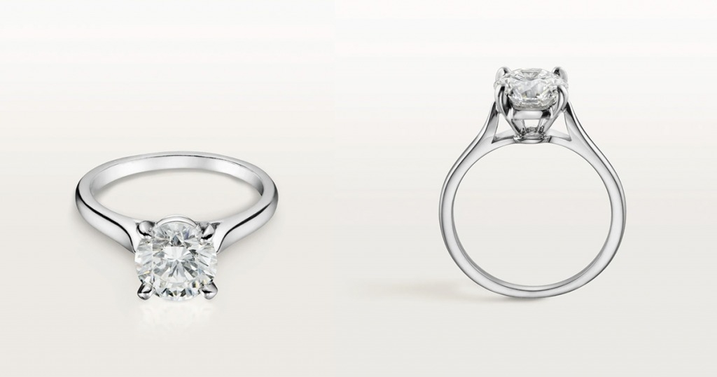 求婚戒指 Cartier Solitaire 1895單鑽戒指，鑲崁1顆明亮式切割圓鑽，可選擇0.23至5.99卡鑽石。