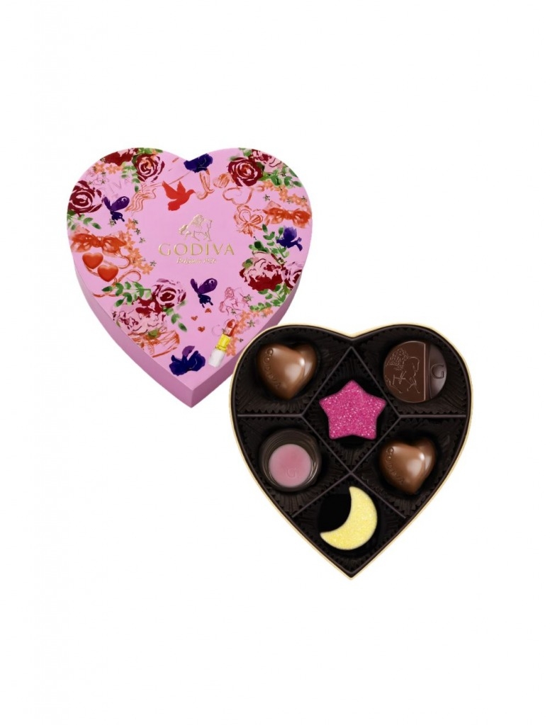 情人節朱古力推介 Love Message Heart-shaped Chocolate Gift Box 6pcs HK$299（圖片來源：GODIVA
