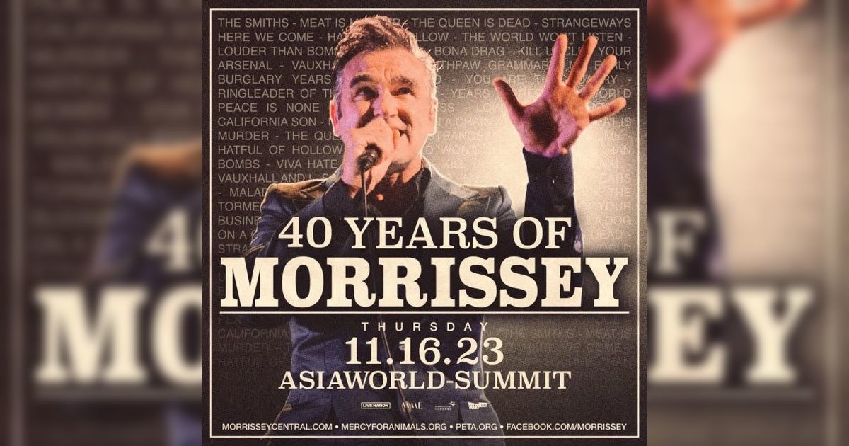 Morrissey香港演唱會2023｜門票Live Nation會員8.16優先購票+座位表