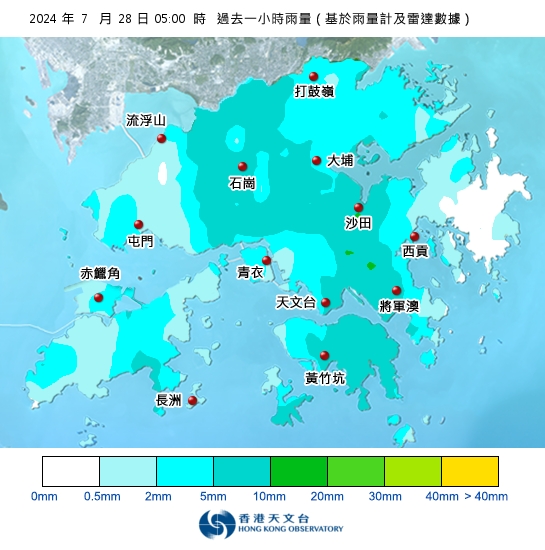 天文台最新暴雨警告｜黃雨警告現正生效！