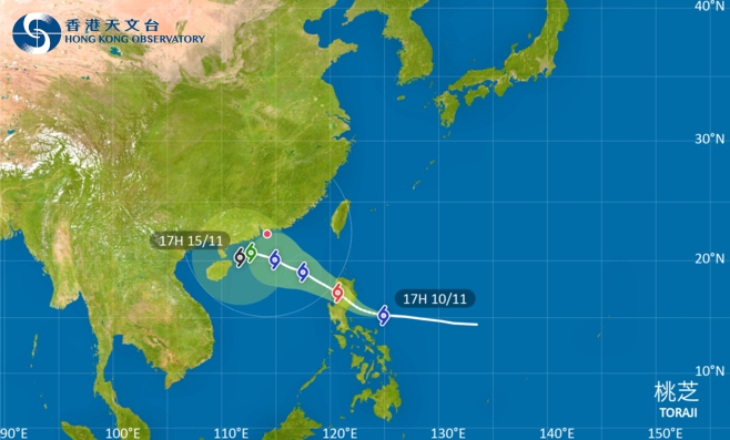 颱風桃芝｜路徑圖風力預測及天文台最新消息