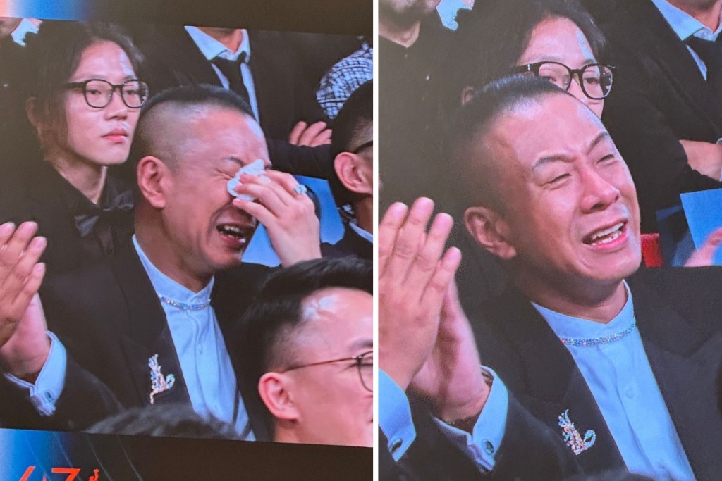 衛詩雅 電影中的「哥哥」朱栢康哭成淚人!(圖片來源:電視直播截圖)