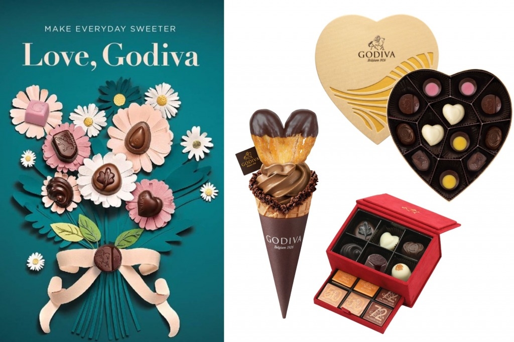 母親節禮物 GODIVA母親節精選禮盒系列,母親節週末(5月10日至11日)期間,購買GODIVA軟雪糕可免費升級加配黑巧克力蝴蝶酥!(圖片來源:GODIVA)