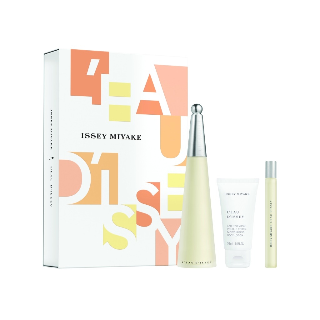 母親節禮物 L’Eau d’Issey 淡香氛禮盒套裝 $1,160 (原價:$1,490),包括淡香氛100ml、香氛便攜裝10ml、身體潤膚乳50ml。(圖片來源:ISSEY MIYAKE Parfums)