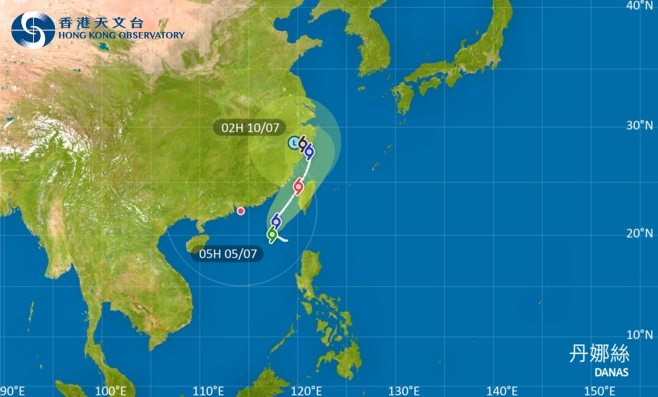 去台灣注意！颱風丹娜絲影響台灣 最新路徑圖/航班資訊/旅遊保險一文睇