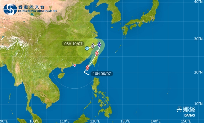 去台灣注意！颱風丹娜絲影響台灣 最新路徑圖/航班資訊/旅遊保險一文睇