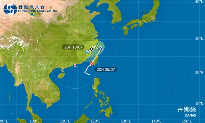 去台灣注意！颱風丹娜絲影響台灣 最新路徑圖/航班資訊/旅遊保險一文睇
