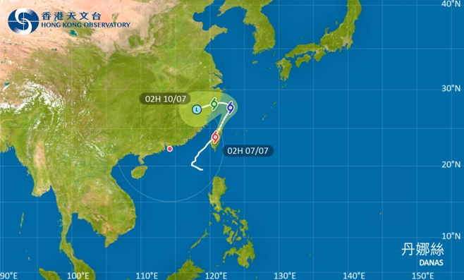 去台灣注意！颱風丹娜絲影響台灣 最新路徑圖/航班資訊/旅遊保險一文睇