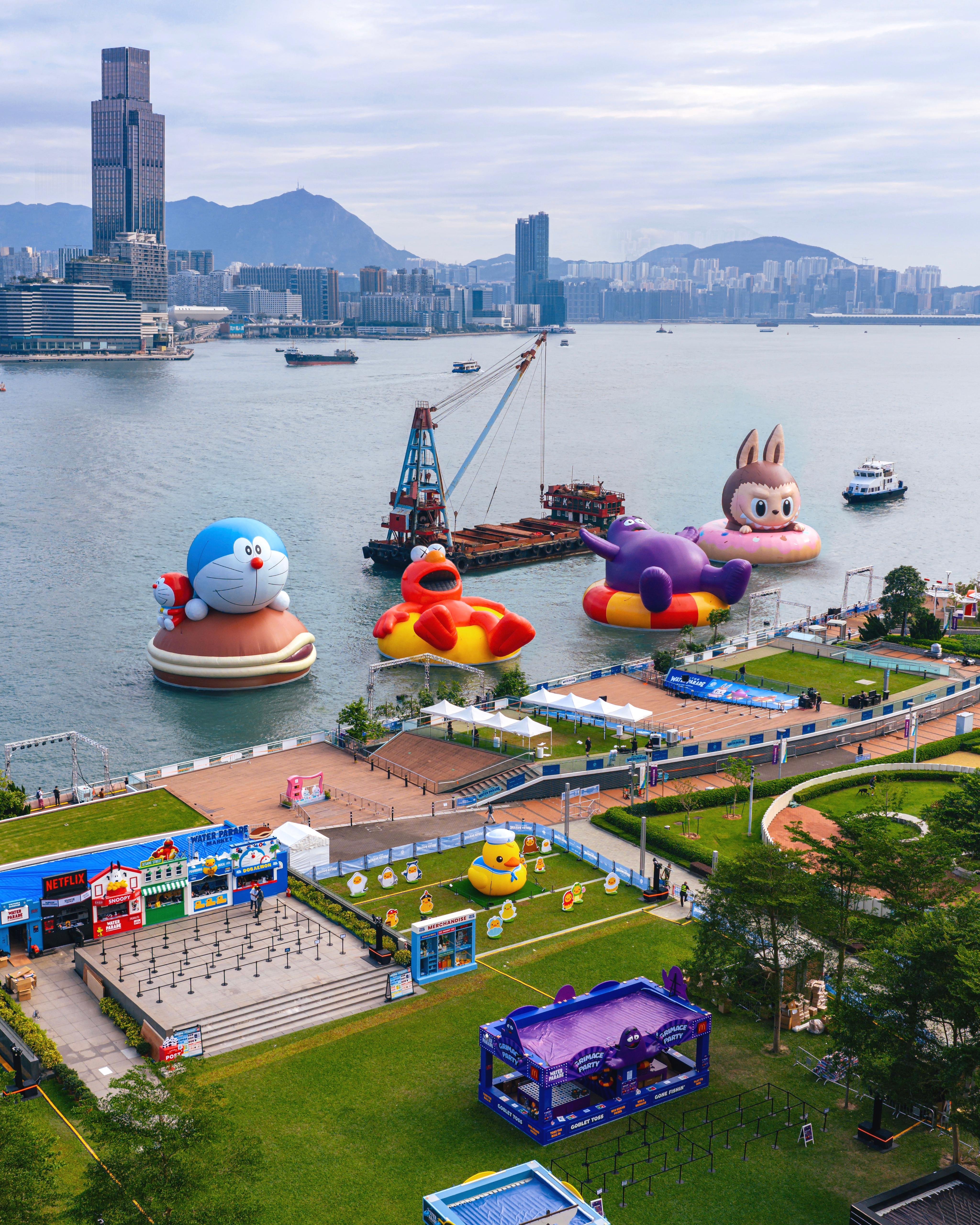 維港海上大巡遊｜直擊4大人氣角色巨型充氣雕塑亮相維港、巡遊市集同步開放