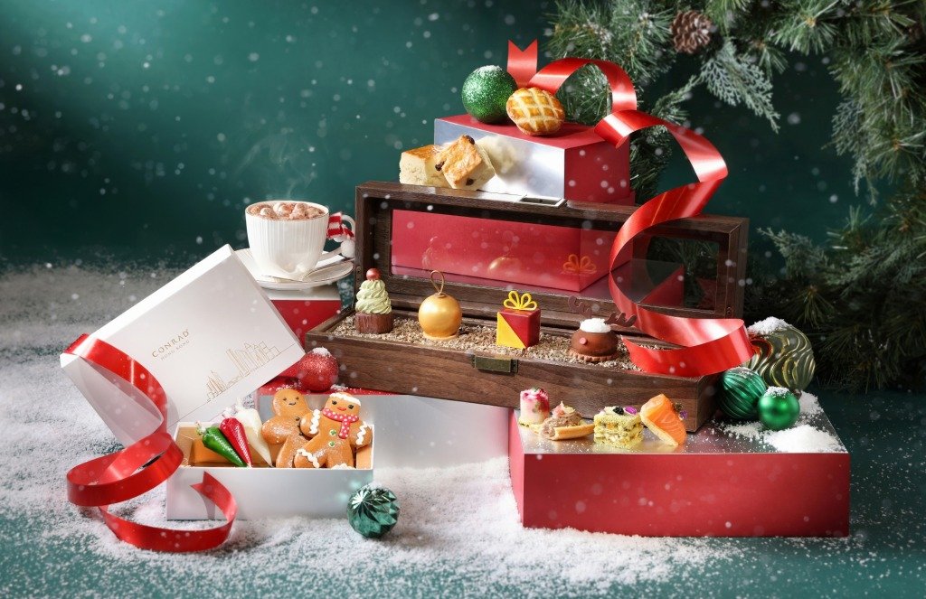酒店下午茶 「聖誕甜蜜寶盒」下午茶(圖片來源:香港港麗酒店樂聚廊)