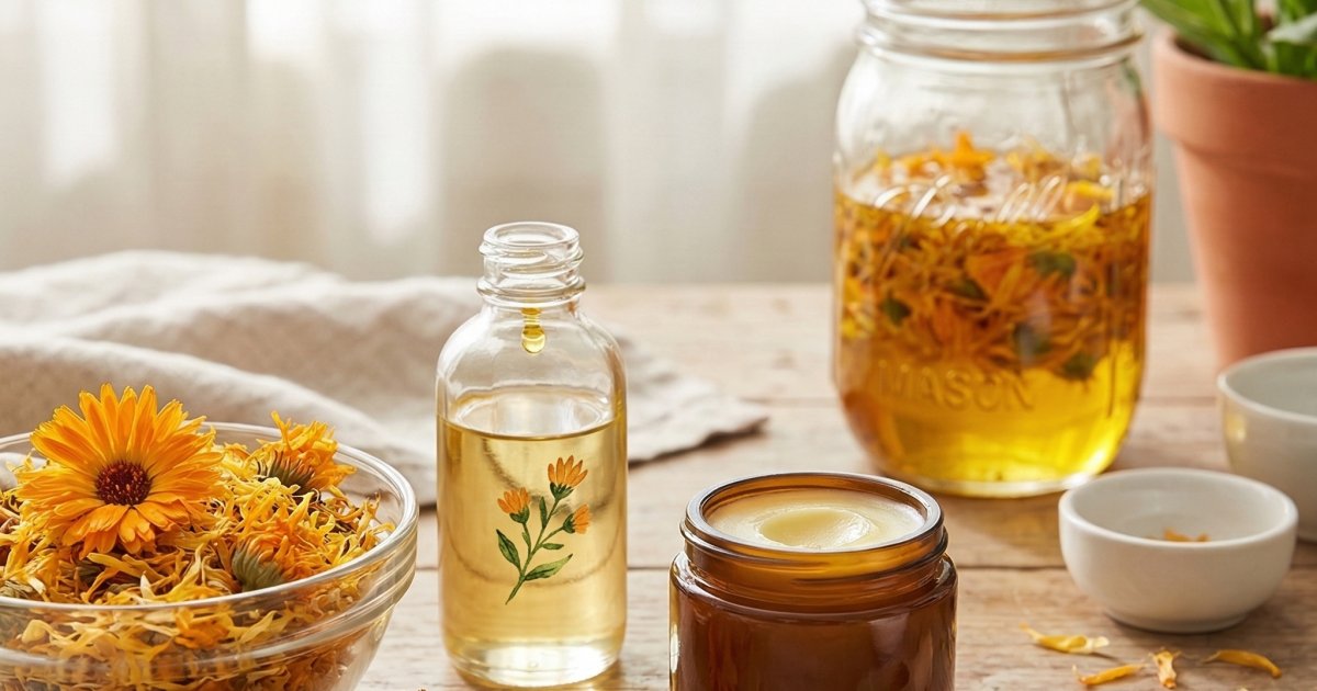 濕疹舒緩膏丨DIY金盞花濕疹膏教學！5分鐘自製天然止痕膏專家解構金盞花浸泡油做法與功效