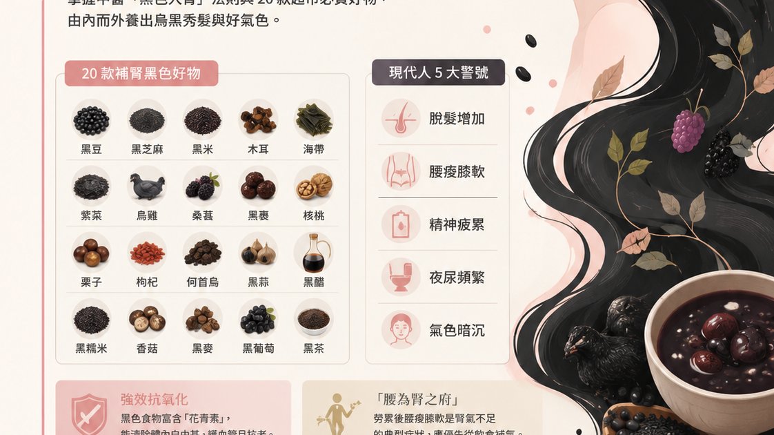 補腎黑色食物丨營養師推介20款逆齡烏髮食物！中醫拆解腰痠脫髮成因