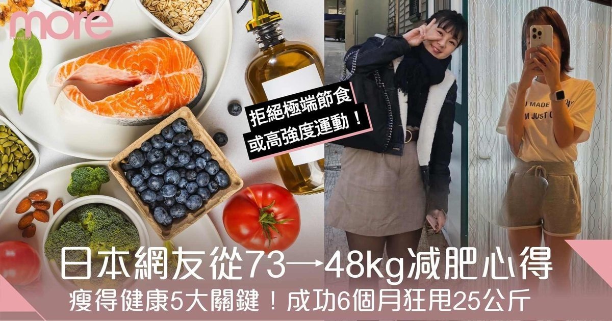 日網友5大健康减肥心得！73→48kg 6個月狂甩25公斤