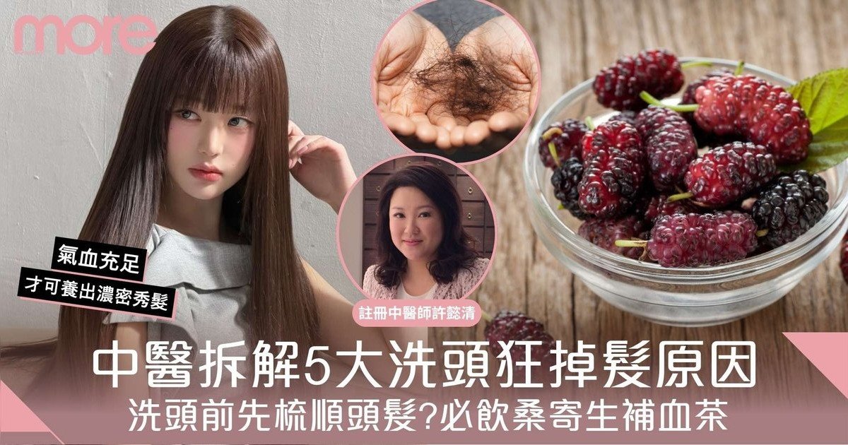 洗頭後掉髮怎麼辦？中醫拆解5大原因：飲桑寄生紅棗補血茶改善脫髮
