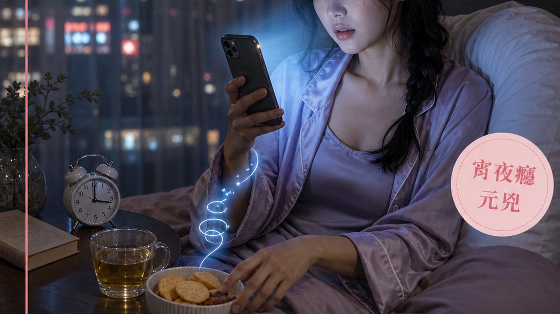 睡前滑手機愈滑愈肚餓？醫生警告：小心墮入8大健康陷阱丨附5招戒宵夜實用攻略