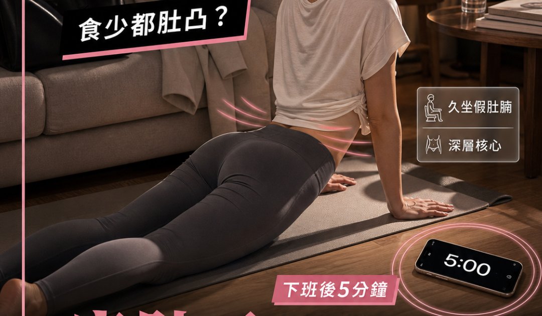 下班後5分鐘瘦肚子拉筋丨物理治療師推薦8個懶人動作！告別中央肥胖啤酒肚