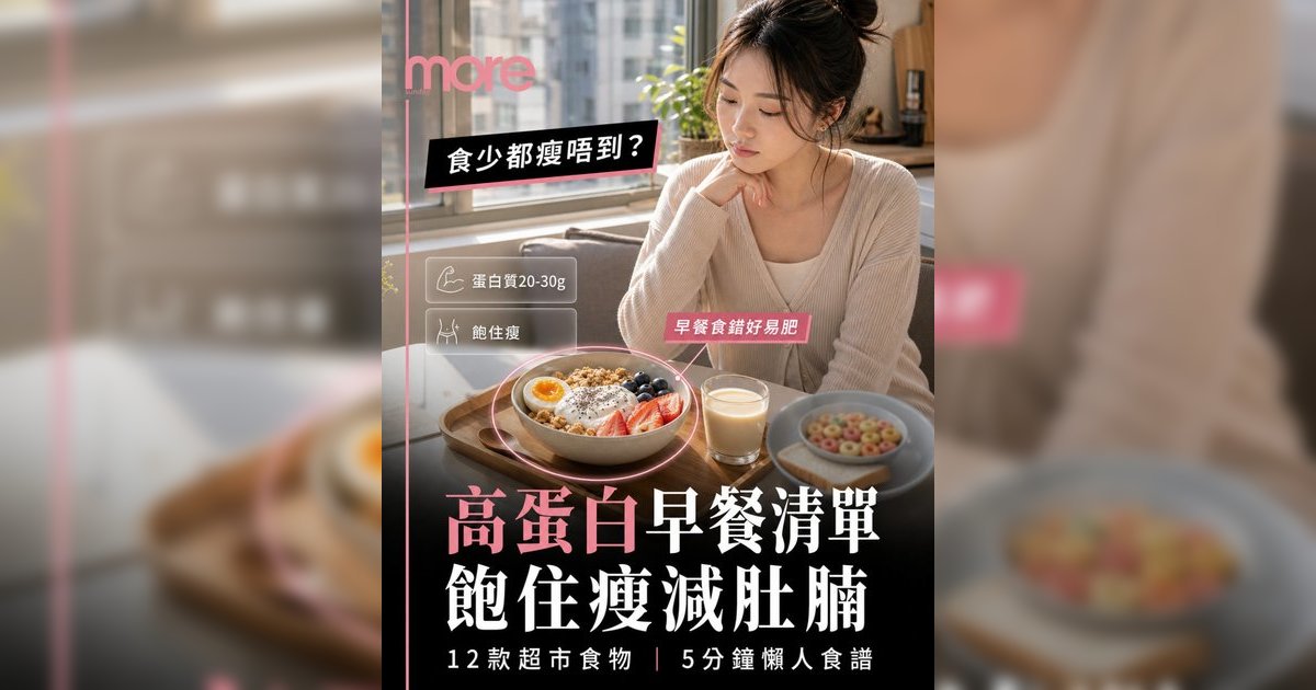 女生高蛋白早餐減脂清單丨營養師推介12款食物+5款懶人食譜 踢走水桶腰！
