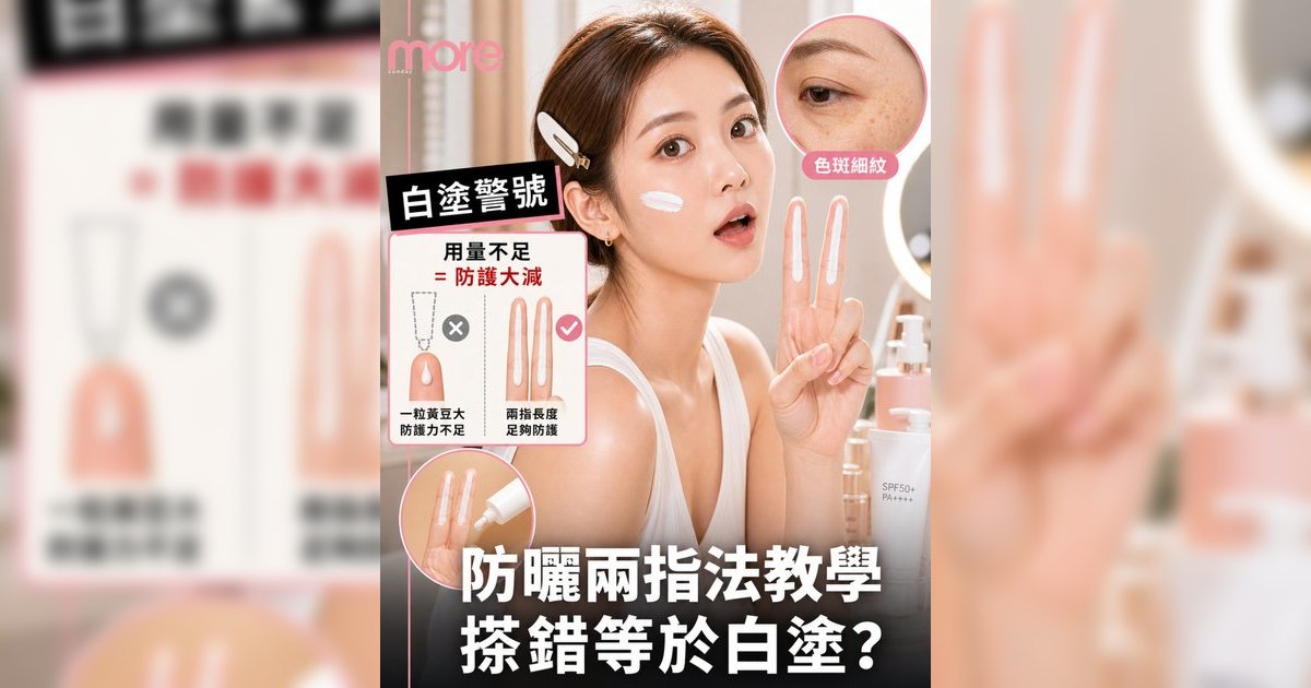 防曬兩指法教學丨塗錯等於白費！皮膚科醫生教你正確用量KO色斑光老化！