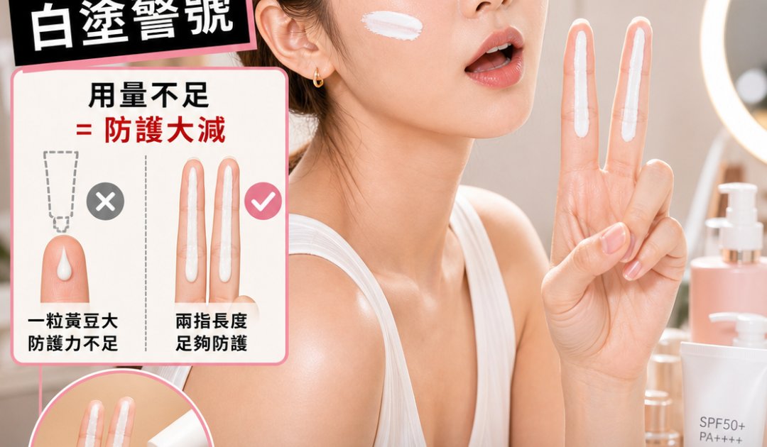 防曬兩指法教學丨塗錯等於白費！皮膚科醫生教你正確用量KO色斑光老化！