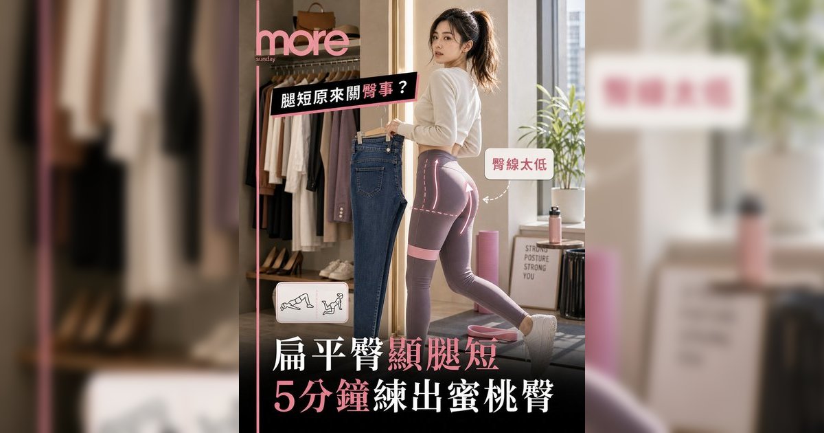 臀部扁塌顯腿短？健身教練教5招「蜜桃臀入門」訓練丨告別假性肥胖重塑黃金比例